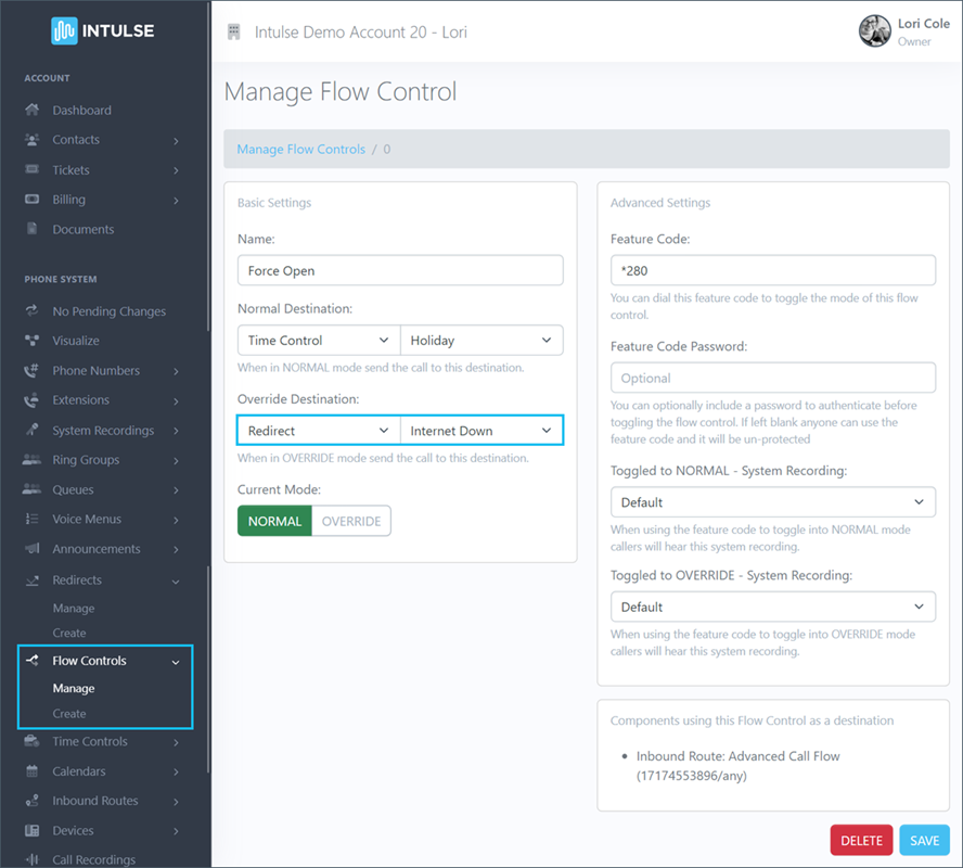 Redirect Flow Control